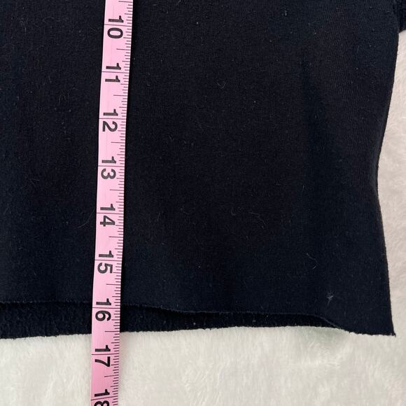 Last Set Black and White Stripe Long Sleeve Crop Sweatshirt Small - Picture 5 of 6